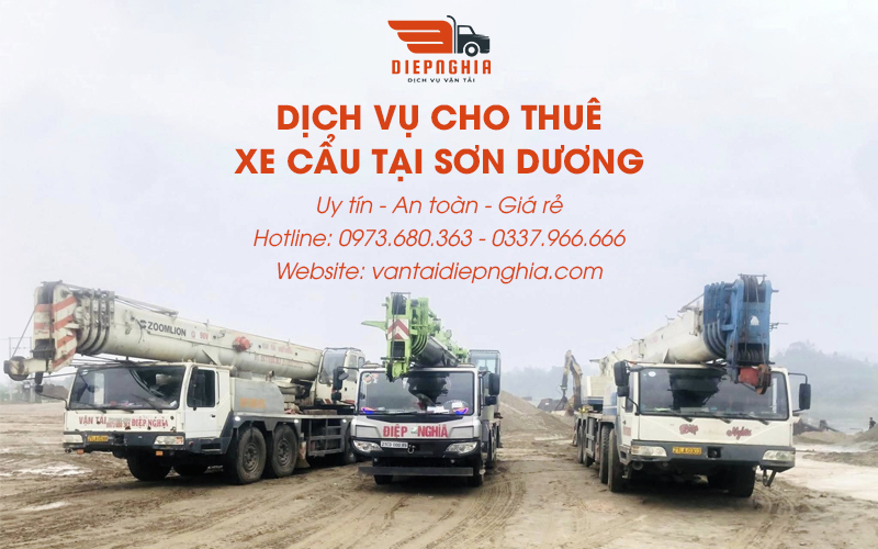 Dịch vụ cho thuê xe cẩu tại Sơn Dương uy tín, giá rẻ