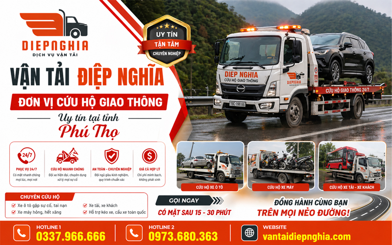 Vận Tải Điệp Nghĩa – Đơn vị cứu hộ giao thông uy tín tại Phú Thọ