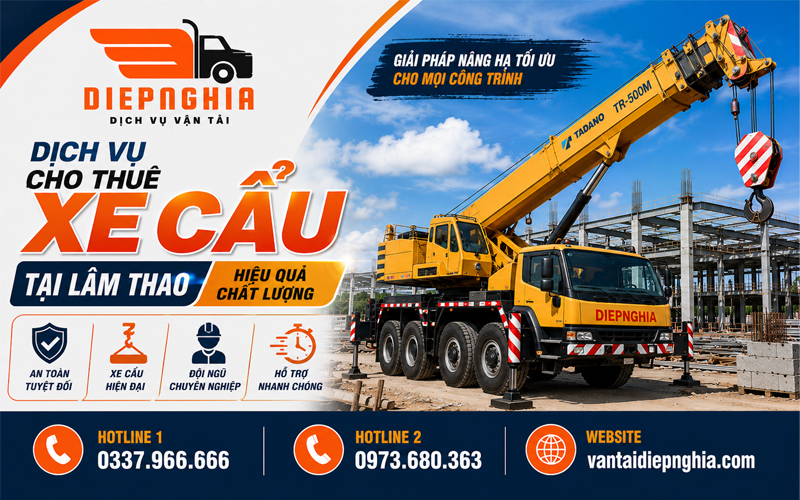 Dịch vụ cho thuê xe cẩu tại Lâm Thao hiệu quả chất lượng