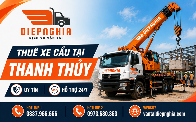 Dịch vụ cho thuê xe cẩu tại Thanh Thủy uy tín, hỗ trợ 24/7