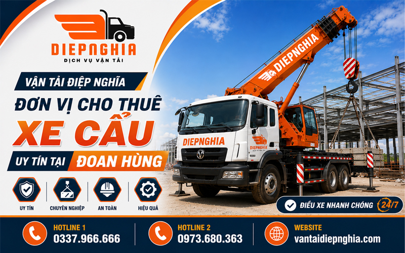 Vận Tải Điệp Nghĩa – Dịch vụ xe cẩu uy tín tại Đoan Hùng