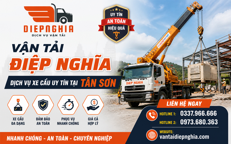Vận Tải Điệp Nghĩa – Dịch vụ xe cẩu uy tín tại Tân Sơn