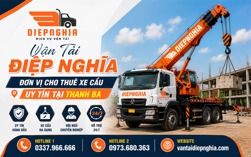 Vận Tải Điệp Nghĩa – Dịch vụ xe cẩu uy tín tại Thanh Ba, Phú Thọ