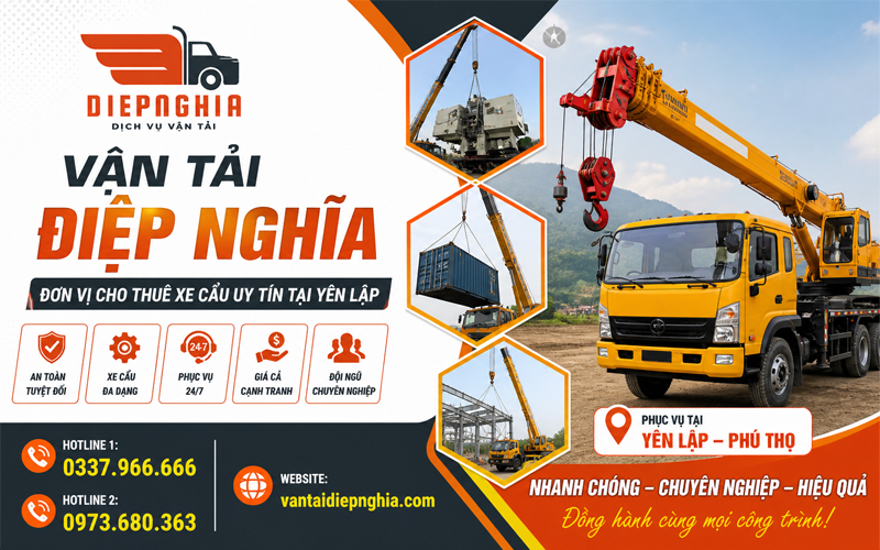Vận Tải Điệp Nghĩa - Dịch vụ xe cẩu uy tín tại Yên Lập