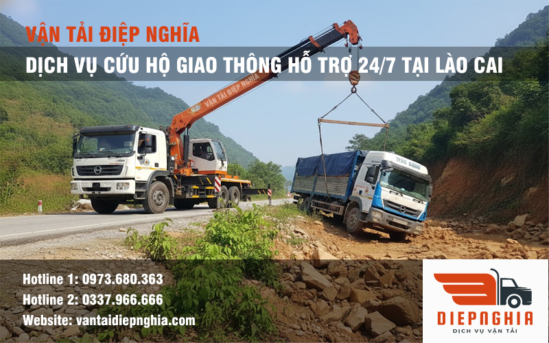 Dịch vụ xe cẩu cứu hộ giao thông tại Lào Cai hỗ trợ 24/7