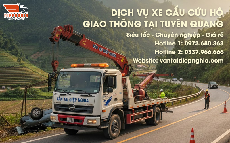 Dịch vụ xe cẩu cứu hộ giao thông tại Tuyên Quang siêu tốc
